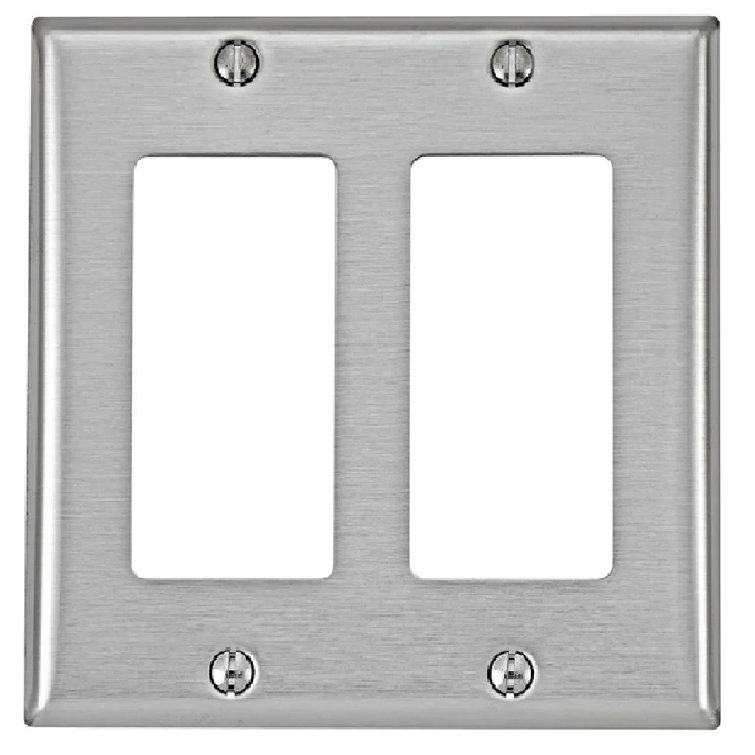 Leviton 84409A40 Decora Square Wall Plate, Stainless Steel Wayfair